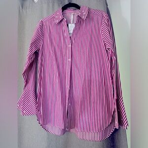 Striped Pink Button-Up Women's Top NY Collection